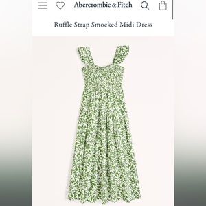 Abercrombie & Fitch Ruffle Strap Smocked Midi Dress WORN ONCE size small